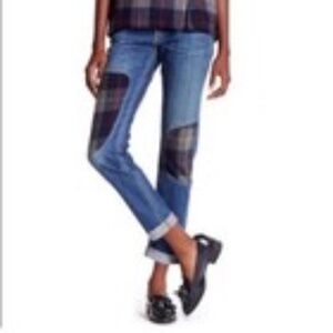 RAG & BONE (Special Edition) = The Dre Theodore Flannel Plaid Patch Jeans
